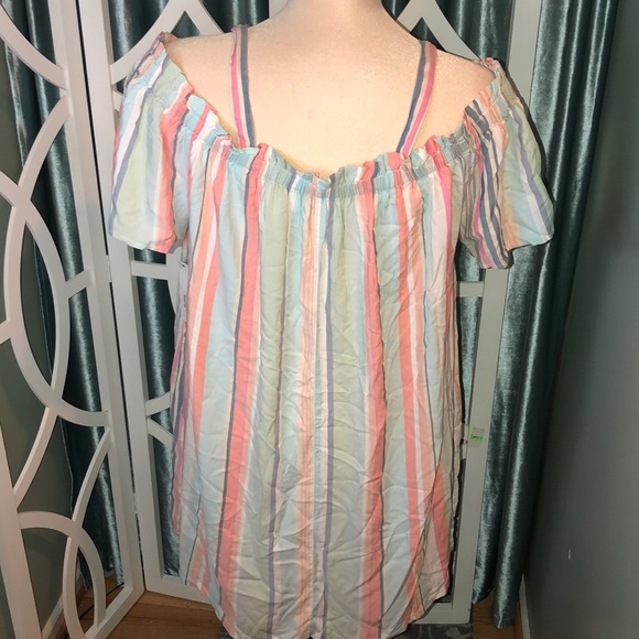 Peyton & Parker Striped Off the shoulder Dress - Picture 5 of 8